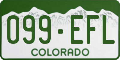 CO license plate 099EFL