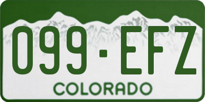 CO license plate 099EFZ