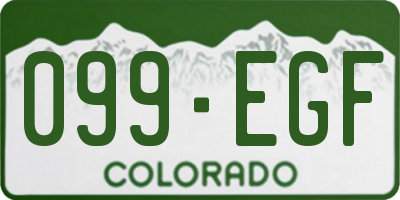 CO license plate 099EGF