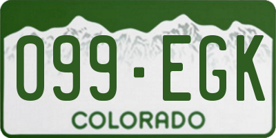 CO license plate 099EGK