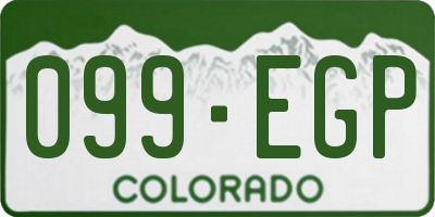 CO license plate 099EGP