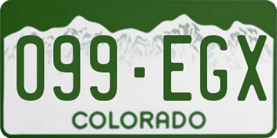 CO license plate 099EGX