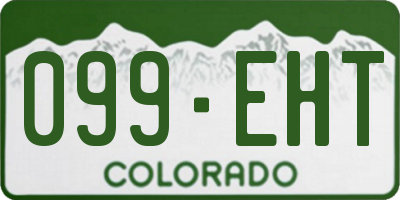 CO license plate 099EHT