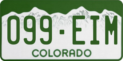 CO license plate 099EIM