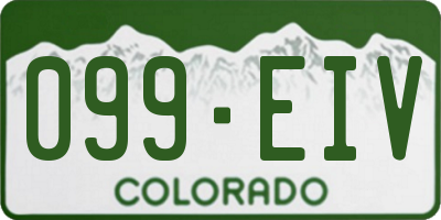 CO license plate 099EIV