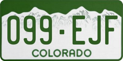 CO license plate 099EJF
