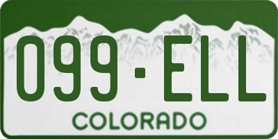 CO license plate 099ELL