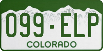 CO license plate 099ELP