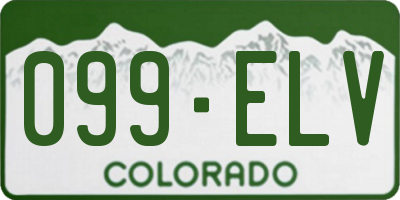 CO license plate 099ELV