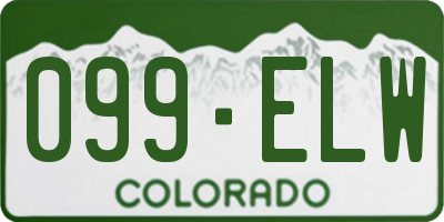 CO license plate 099ELW