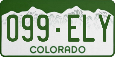 CO license plate 099ELY