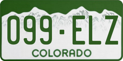 CO license plate 099ELZ