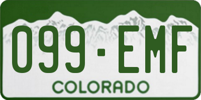 CO license plate 099EMF