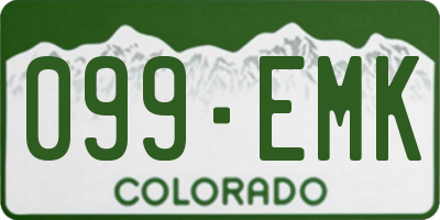 CO license plate 099EMK