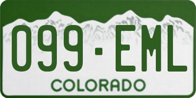 CO license plate 099EML