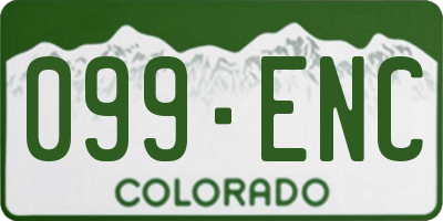CO license plate 099ENC