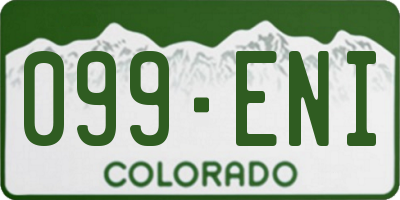 CO license plate 099ENI