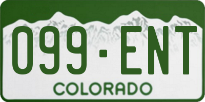 CO license plate 099ENT