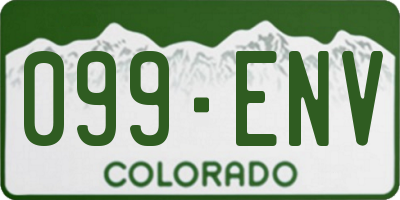 CO license plate 099ENV