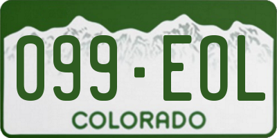 CO license plate 099EOL