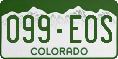 CO license plate 099EOS