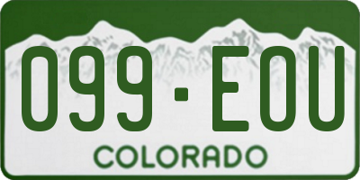 CO license plate 099EOU
