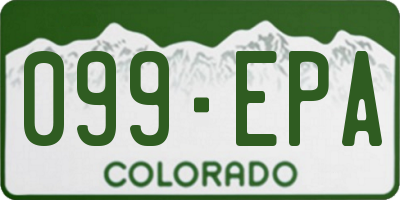 CO license plate 099EPA
