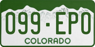CO license plate 099EPO
