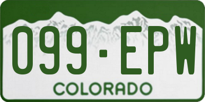 CO license plate 099EPW