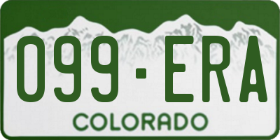 CO license plate 099ERA