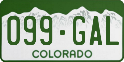 CO license plate 099GAL