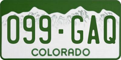 CO license plate 099GAQ