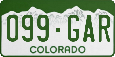 CO license plate 099GAR