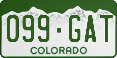 CO license plate 099GAT