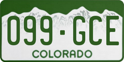 CO license plate 099GCE