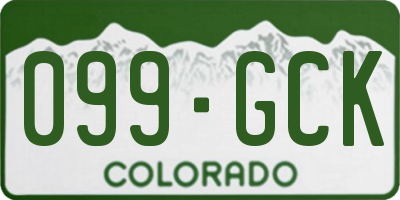 CO license plate 099GCK