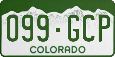 CO license plate 099GCP