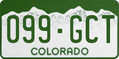 CO license plate 099GCT