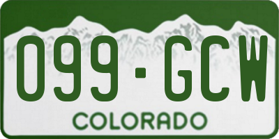 CO license plate 099GCW