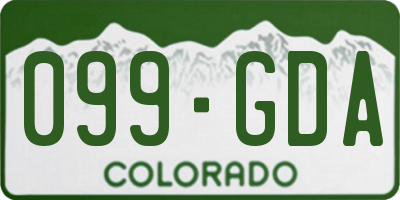 CO license plate 099GDA
