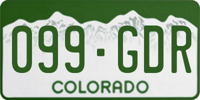 CO license plate 099GDR