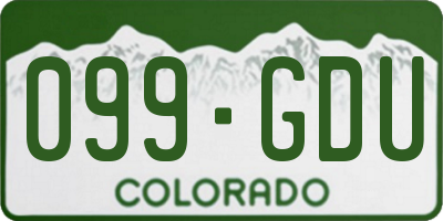 CO license plate 099GDU