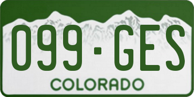 CO license plate 099GES