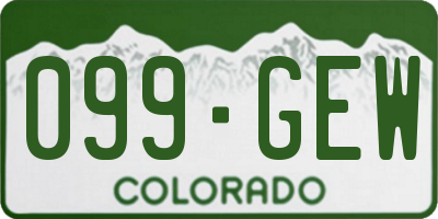 CO license plate 099GEW