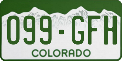 CO license plate 099GFH