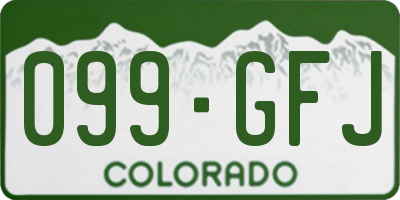 CO license plate 099GFJ