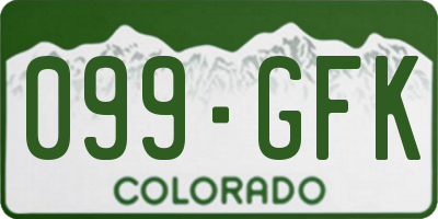 CO license plate 099GFK