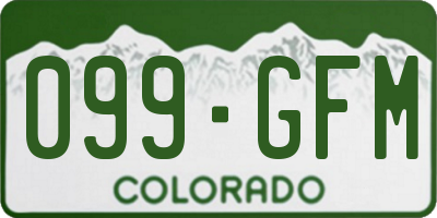 CO license plate 099GFM