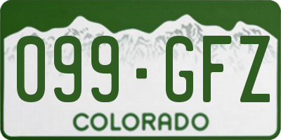 CO license plate 099GFZ