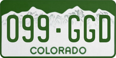 CO license plate 099GGD